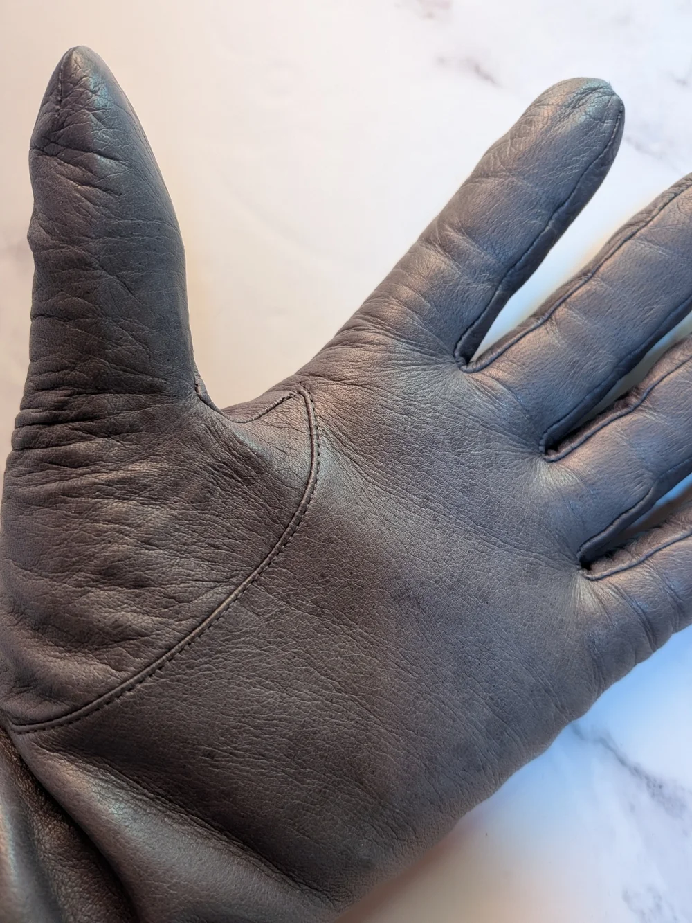 Grey Leather Gloves Old Money Dark Academia Classic Minimalist Cashmere Lining